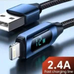 12 W USB IPHONE Dijital Ekran Hızlı Şarj Kablosu - 1 Metre
